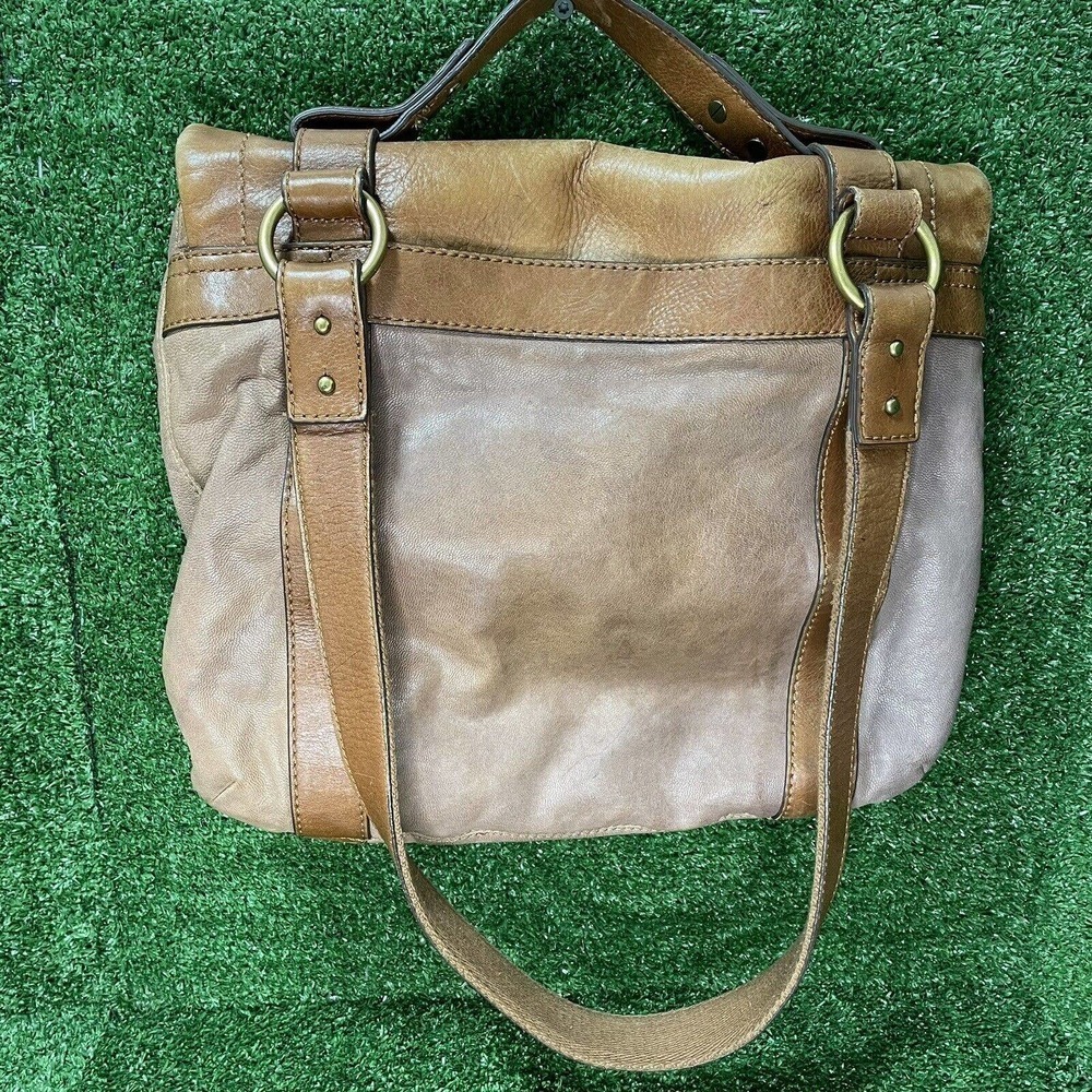 Fossil Genuine Leather Turn Lock Messenger Bag Shoulder Strap Satchel Brown - Picture 14 of 16